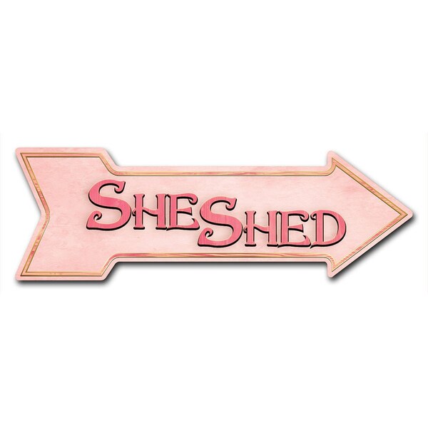 She Shed Arrow Decal Funny Home Decor 36in Wide